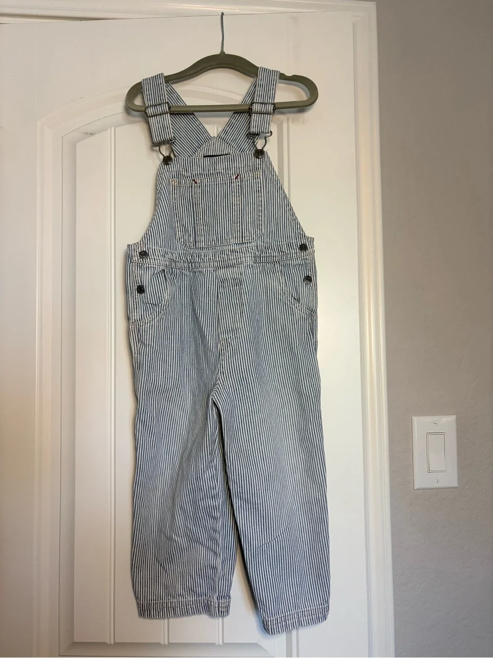 OshKosh B’gosh 3T Railroad Stripe Denim Overalls